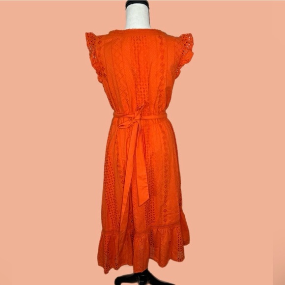 J. Crew All Over Eyelet Wrap Midi Dress - Picture 5 of 9
